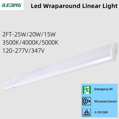AC 110V ±10% 2FT 4FT Comercial LED Batten Wrap Light Superficie montada Luminaria de envoltura LED lineal