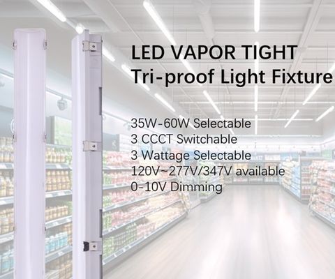 Instalación de luces de vapor de LED industrial IP66 IK10 2 pies / 4 pies / 5 pies / 8 pies 120-277V / 120-347V Voltado de entrada