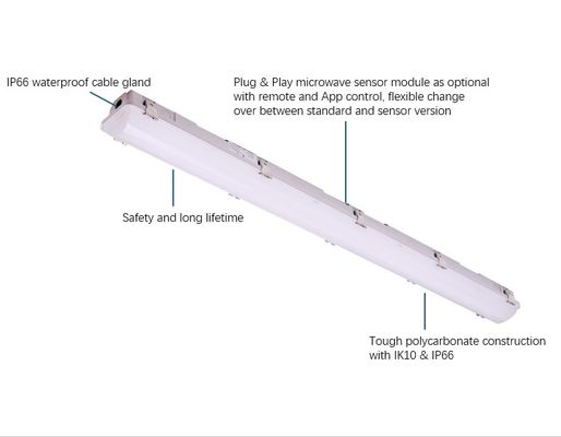 Iluminación de garaje LED de vapor ajustado Industrial IP66 2ft / 4ft / 5ft / 8ft