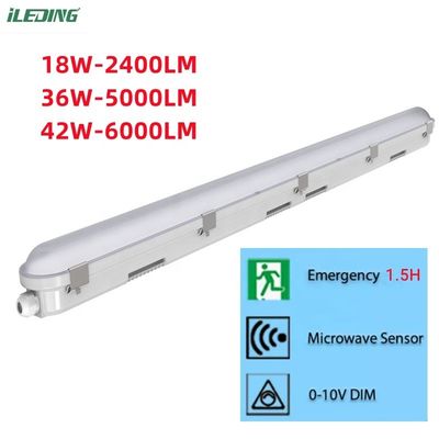 Superficie de montaje de luz triproof 5FT 24W Industrial LED Vapor Tight Fixación con CRI Ra 80
