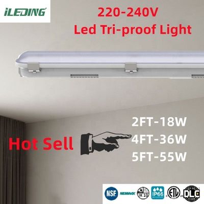 Superficie de montaje de luz triproof 5FT 24W Industrial LED Vapor Tight Fixación con CRI Ra 80