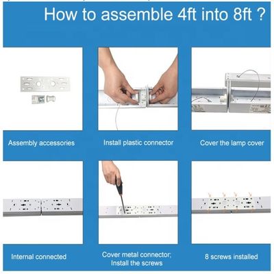 LED 34W 4FT Batten Light Mont Light IP65 Lámparas de supermercado lineal Accesorios 5- para el supermercado