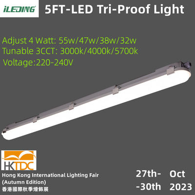 Almacenamiento en frío Industrial IP66 IK10 5FT 55W Tri-Proof Low Bay LED
