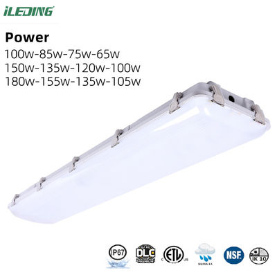 Iluminación de almacén de alta bahía 155W Led Vapor Tight Waterproof Light con soporte de oscurecimiento