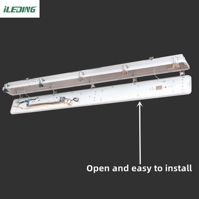 Clip de cierre de policarbonato gris 4FT 46W LED Vapor Tight Light Fixture para almacén