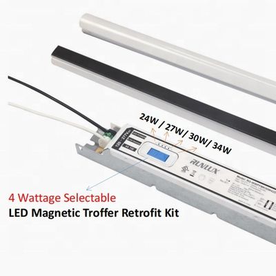 50000 Tiempo de trabajo LED Kit retrofit lineal magnético Troffer luces 34W para oficinas comerciales