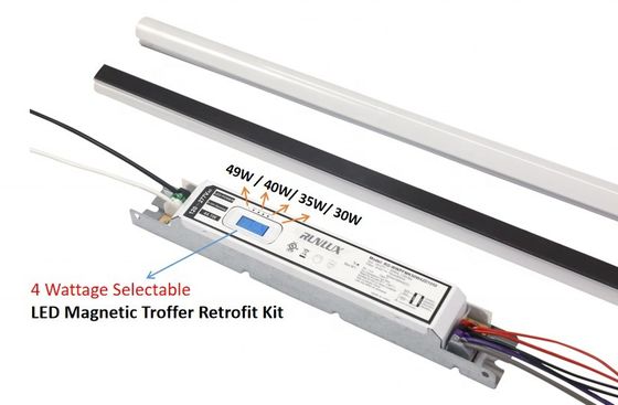 50000 Tiempo de trabajo LED Kit retrofit lineal magnético Troffer luces 34W para oficinas comerciales