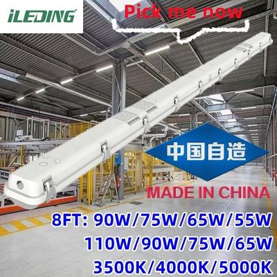 85 CRI LED Vapor Tight Garage Light Fixture Intercambiable 2FT Tri-proof Light para talleres IP66 a prueba de agua