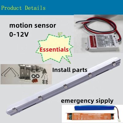 Superficie montada 4FT 0-10V DIM Led Triproof Batten Light Fixture IP67 A prueba de vapor para el almacenamiento 5-