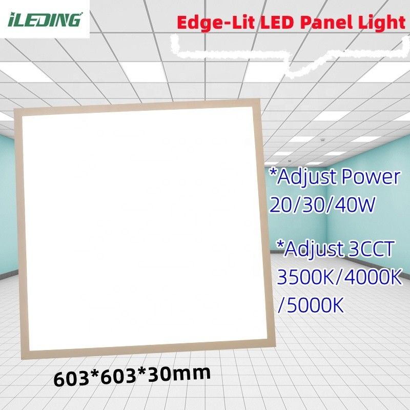 5- Ajustar 3 CCT 20W 30W 40W LED de borde iluminado de la superficie de montaje de fijación de techo apagable de panel LED plano