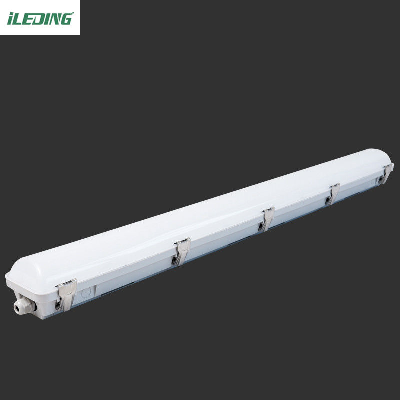 Clip de cierre de policarbonato gris 4FT 46W LED Vapor Tight Light Fixture para almacén